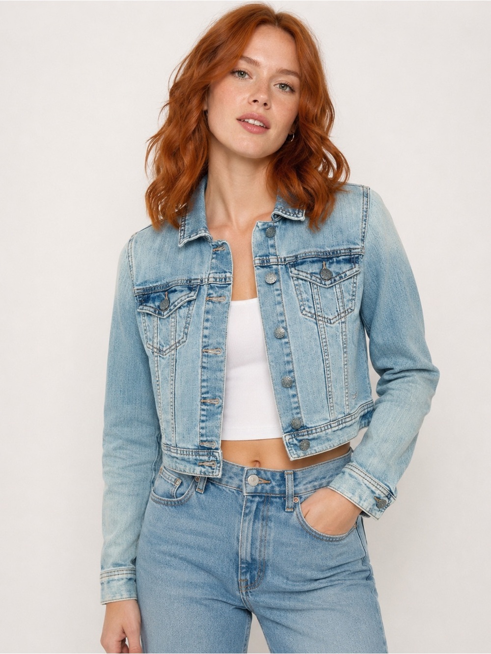 PRANA Dree Denim Jacket XS Lightwash Jean Distressed